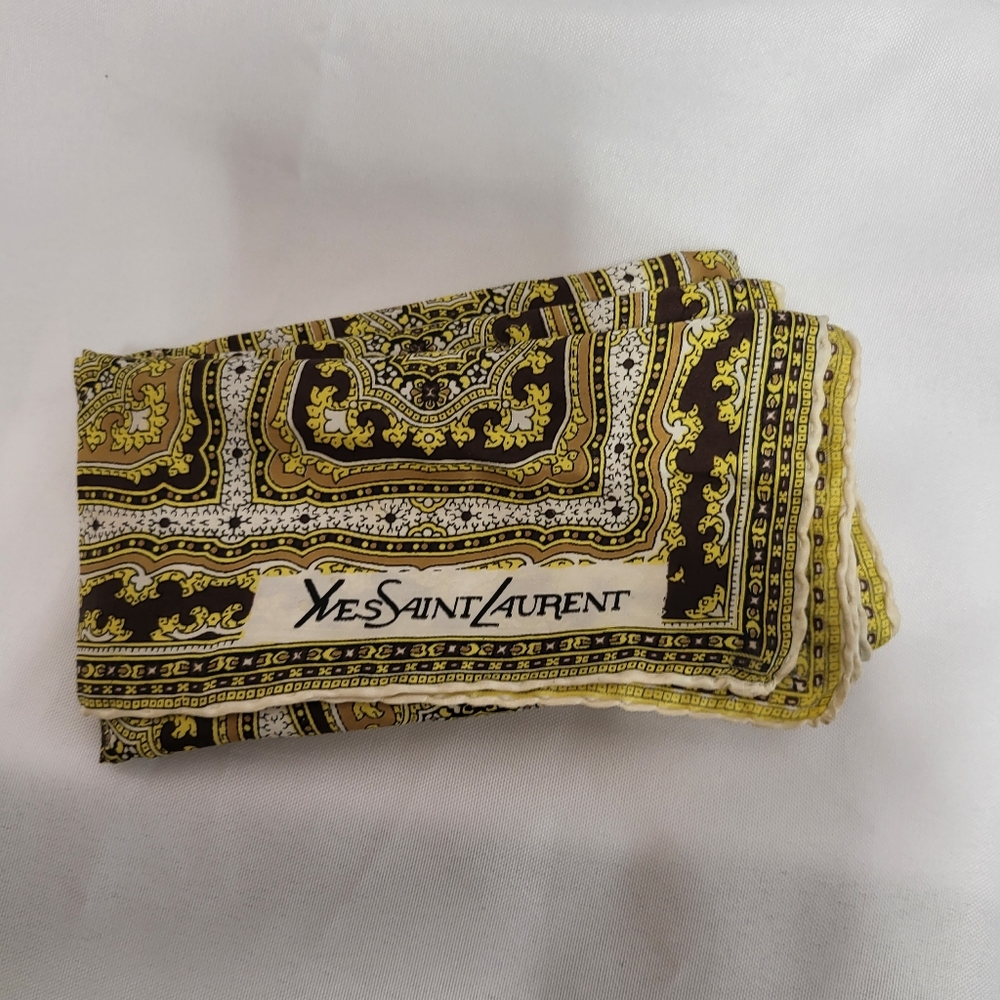 Yves Saint Laurent Brown and Gold Scarf